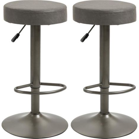 SET 2 SGABELLI GIREVOLI CON ALTEZZA REGOLABILE 35X36X64-85CM GRIGIO (1/5)