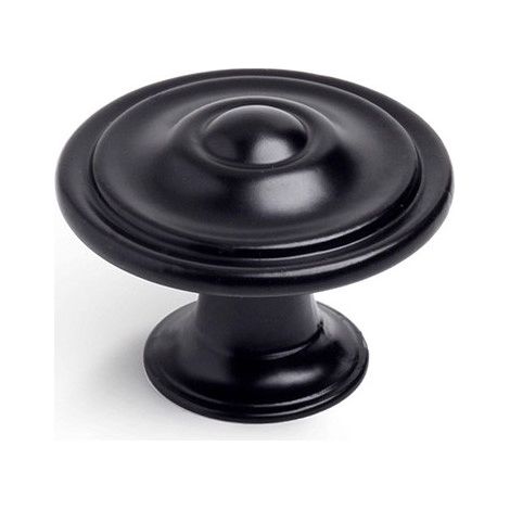Lotto di 4 pulsanti rotondi per mobile in metallo nero opaco Mod.3110 ø35mm. Rei (1/2)