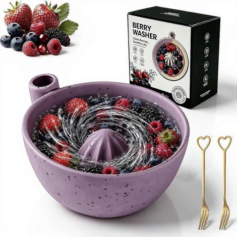 Bol en céramique bol à fruits à rotation automatique avec centre surélevé et trous de drainage (1/5)