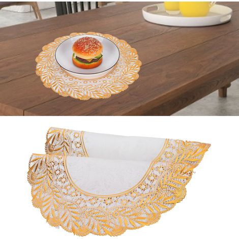 [Tischsets] Elegante goldene PVC-Dekoration für Empfänge, 30x30cm, 2 Stück (1/5)