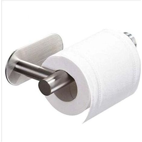 PA Toilettenpapierhalter, kein Bohren erforderlich, für Badezimmer und WC, Edelstahl SUS304, gebürstetes Nickel (Silber) (1/4)