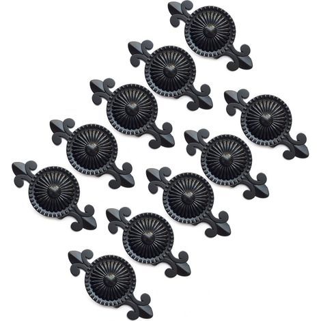 Set di 10 maniglie per mobili, pomelli per cassetti, pomelli per mobili, pomelli per armadi e cassetti (nero) (1/5)