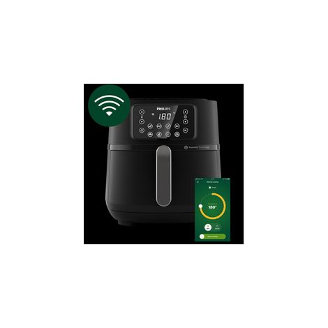 Philips – Friteuse sans huile 7,2 l – Puissance 2000 W – 16 fonctions de cuisson – Compatible Amazon Alexa – Revêtement sans BPA - HD9285