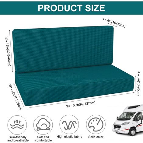 Sitzbankbezug für Wohnmobile (1 Set), Wohnmobil-Kissenbezüge, Sitzbezug für Wohnmobile, rutschfestes Wohnwagenkissen, geeignet für Wohnmobilrestaurants, leicht zu reinigen (Seeblau) (1/5)