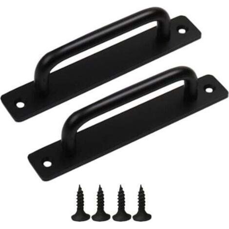 Lot de 2 poignées de porte coulissantes en aluminium pour porte d'armoire, poignée de porte de balcon avec vis, pour porte de placard (210 x 25 m (1/4)