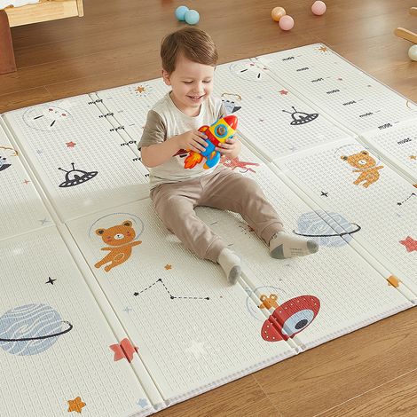 CASABEL Tapis d’Éveil Bébé, Épais & Doux, 180x150cm Motif Espace