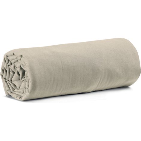 Drap housse en lin pour lit 2 personnes 160 x 200 cm avec grand bonnet de 30 cm - PANGIVO (1/3)