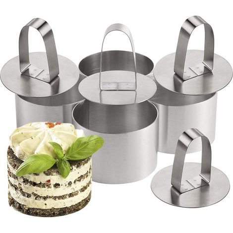 Ring À Gâteau - Anneau En Acier Inoxydable 304 - 8 Cm De Diamètre - Pour Mousses Et Pâtisseries Maison - Lot De 4 (1/5)