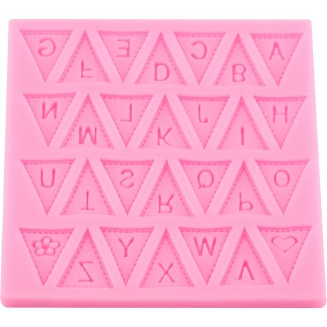 Moule en silicone pour drapeau lettre, moule à gâteau, chocolat, décoration pâtissière, outil de cuisson (1/5)