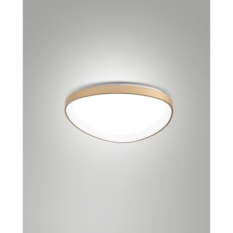Quirk Plafon.Led Ottone Satin.D.420