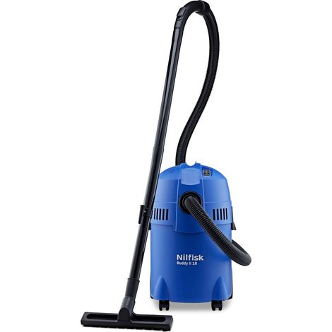 Nilfisk – Aspirateur eau et poussières 1200W – Cuve 18L en polypropylène – Fonction soufflerie – Dépression 20 kPa – Flexible 1,9m avec contrôle