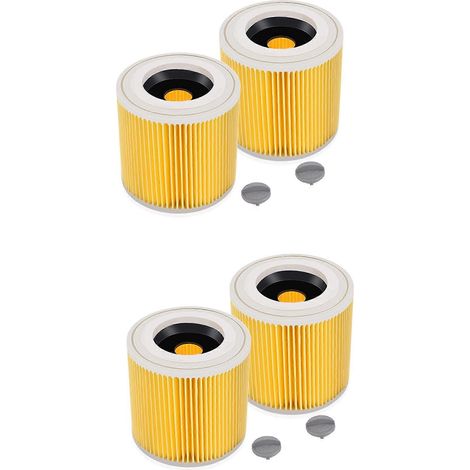 4 cartouches filtrantes de rechange pour aspirateurs Kärcher WD3 Premium, WD2, WD3, WD3P, WD3 et MV2/MV3 (1/5)