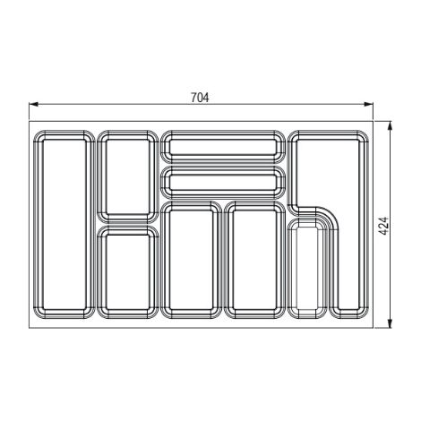 Besteckkasten 704 x 424 mm für StrongBox weiß SANS MARQUE