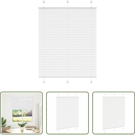 Fensterrollos -  Plissee Weiß 105x150 cm Stoffbreite 104,4 cm Polyester (1/5)