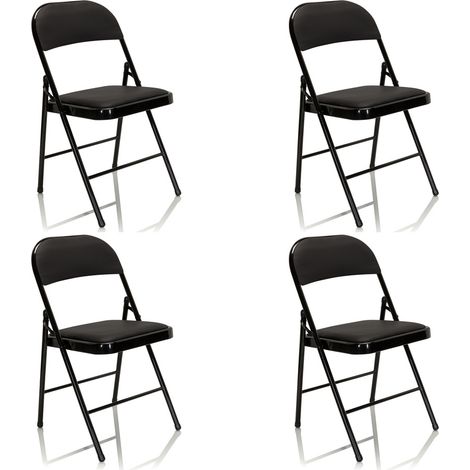 Konferenzstuhl / Besucherstuhl / Klappstuhl TUDELA schwarz 4er Pack hjh OFFICE
