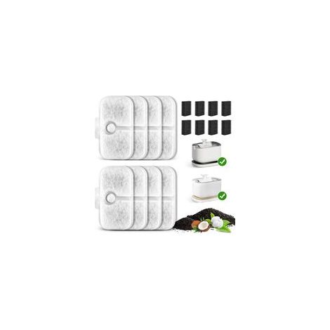 Filtres pour abreuvoirs pour chats Dockstream PLWF005, PLWF115 et PLWF105 (paquet de 8), kit de 4 mois. Cartouches de rechange PETLIBRO pour abreuvoirs pour chats. (1/5)
