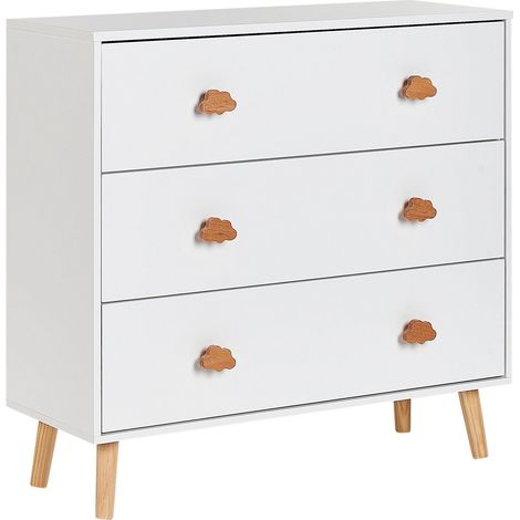 Kommode mit 3 Schubladen CLOUDY Weiß