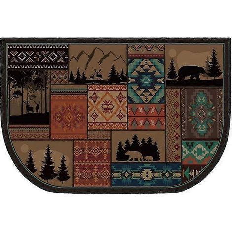 Tapis décoratif en velours cristal pour cheminée, cuisine ou extérieur, antidérapant, 80 x 120 cm (1/5)