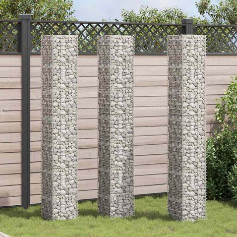 Maison Exclusive - Fioriere Rialzate a Gabbione 3 pz 30x30x200 cm in Ferro (1/5)