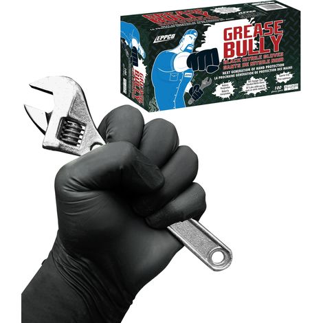 Kunzer Guantes desechables de nitrilo negro Grease Bully talla L (dispensador de 100 unidades)