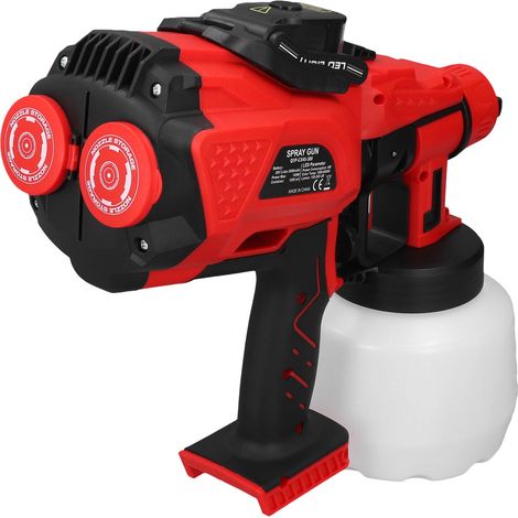 Pistolet à peinture sans fil électrique haute pression avec éclairage LED pour murs et meubles (1/5)