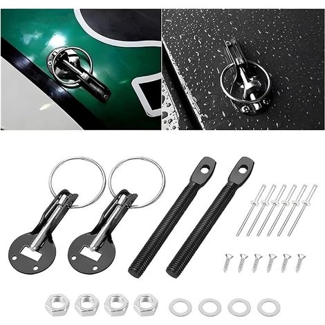 Kit De Verrouillage De Goupille De Capot Universel En Aluminium, Type Moteur Fournitures Tirant Racing Pour Les Voitures De Course Et Sport (1/5)