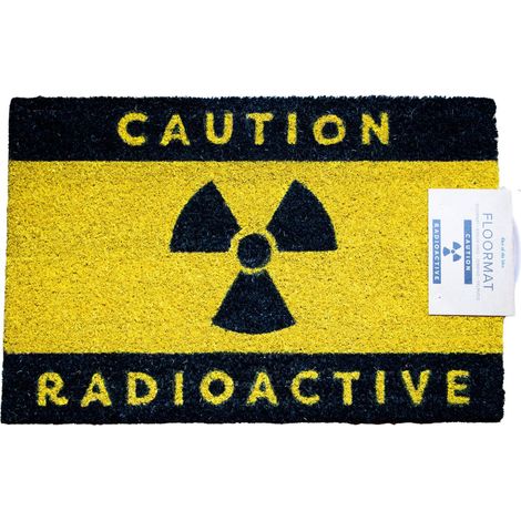 Fußabtreter CAUTION RADIOACTIVE Kokosfaser Fußmatte 60x40 cm Abtreter (1/3)