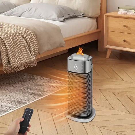 Radiateurs d'intérieur, radiateurs portables pour bureau, petites chambres et grandes pièces, radiateurs électriques à distance, chauffage rapide en céramique - Calentones Eléctricos para Cuarto - cad (1/5)