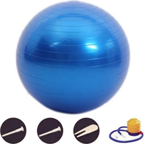 Ballon de stabilité avec pompe fournie, pour équilibre, exercice, renforcement musculaire et travail des muscles profonds (1/5)