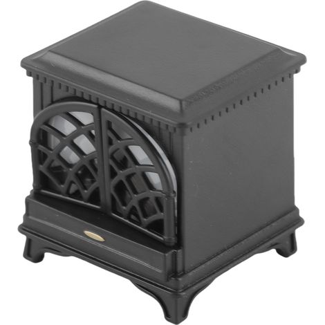 Cheminée miniature en plastique à l'échelle 1:12 pour maison de poupée - Accessoires de décoration et de mobilier miniatures noirs (1/5)