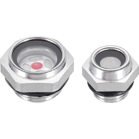 Oil View Glass, Pack of 2 1/4" 1/2" Male Threaded Alloy Oil Liquid Level Gauge Oil Indicator for Pump Air Compressor Fittings (1/5)