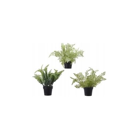 Felce artificiale in vaso verde 26 cm