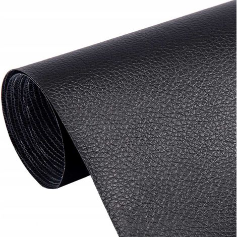 Écusson autocollant en cuir noir 50 x 137 cm