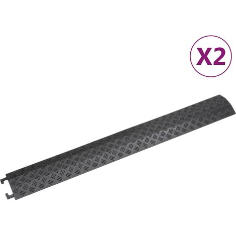 Rampes protège-câbles modulaires en PVC noir, 2 pièces, 98,5 cm - PANGIVO (1/5)