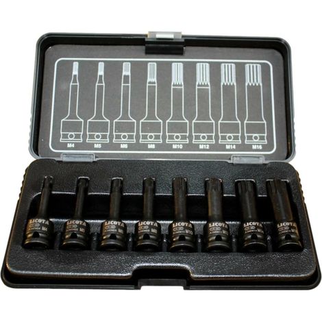 Schlagschrauber Nusskasten, Spline Nüsse, 3/8 Zoll Satz, Cr-Mo (1/5)