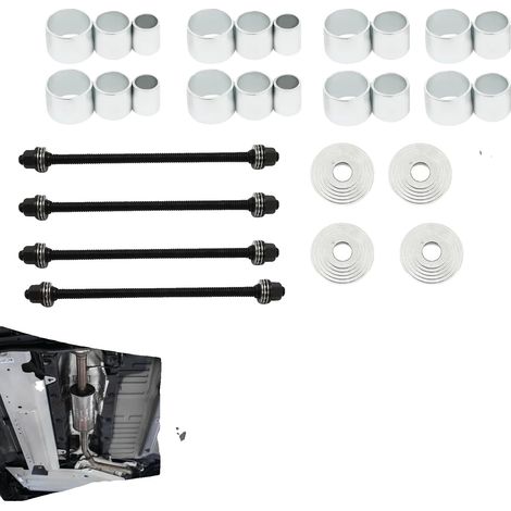 Kit de herramientas para reemplazo de manguitos de goma, acero al carbono 45, 28 herramientas incluidas, tamaños de rosca universales M10 M12 M14 M16, 20 manguitos de presión, resistente a la corrosió (1/5)