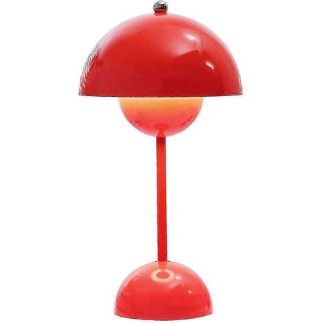 Lampe de table nordique danoise à bouton floral rechargeable style nord-germanique