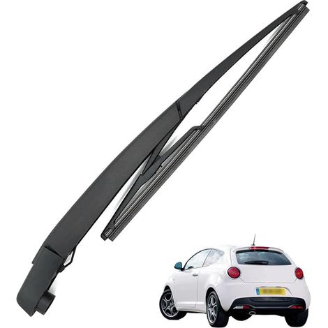 Lntyq Bras Essuie Glace Arrière et Balai Essuie Glace, Arrière de Bras d'Essuie-Glace en Caoutchouc Naturel Toutes Saisons Kit Compatible avec Alfa Romeo Mito 2008-2018 (1/5)
