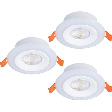 Lot de 3 spots LED encastrables RGB, plafonnier plat avec (1/5)