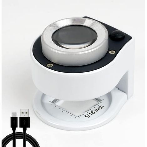Lente d'ingrandimento da gioielliere - Lente d'ingrandimento 30x - Strumenti da gioielliere - Lampada con lente d'ingrandimento e illuminazione a LED - Lente d'ingrandimento da orologiaio - Lente d'in (1/4)