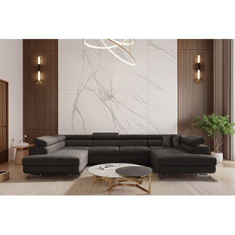 Wohnlandschaft Schlafsofa Sofa CARMELO in Stoff Nova Grafit (1/3)