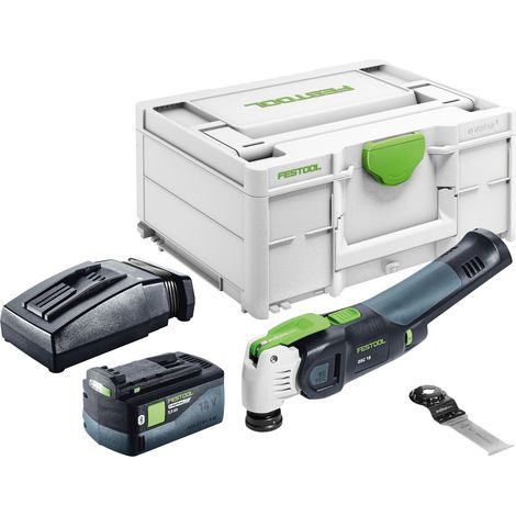 Oscillatore a batteria Festool OSC 18 E-Basic 18 V Starlock Max Brushless + 1x batteria 5,0 Ah + caricabatterie + Systainer (1/5)