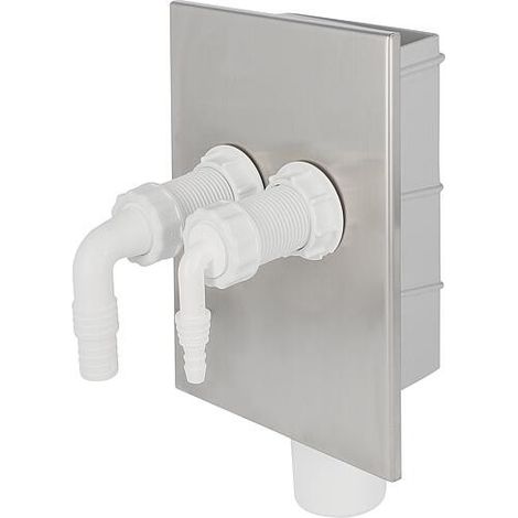 Siphon encastré double, DN50, avec cache V2A (1/2)