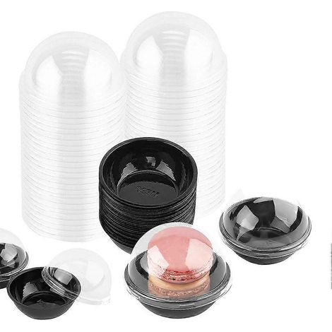 50 Pack Clear Plastic Mini Cupcake Container,for Mini Muffin Macaron-- (1/5)