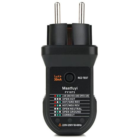Steckdosenprüfer, fortschrittlicher RCD-Steckdosenprüfer, automatischer Neutralleiter, direkter Erdungsdraht, Stromkreis-Polaritätsdetektor, elektrischer Leckageprüfer, Steckdosenprüfer (1/5)