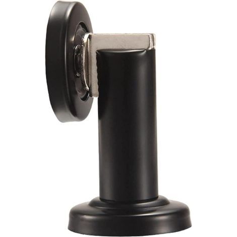 50mm magnetic door stop – matte black stainless steel – concealed screws for discreet installation – for solid wood doors (1/5)