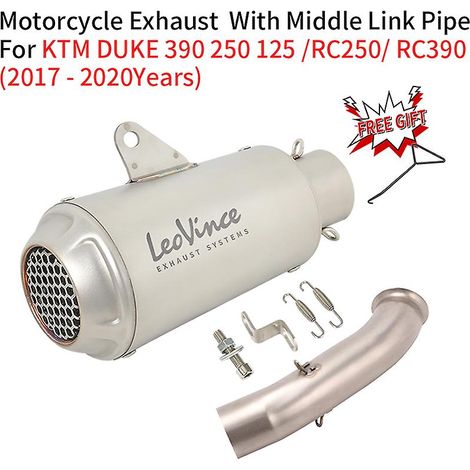 Système d'échappement Leo Vince 51 mm pour moto KTM DUKE 125 250 390 RC390 RC250 (2017-2020) - Silencieux et tube intermédiaire modifié (1/5)