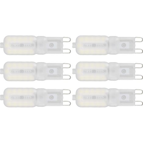 Ampoules G9 à intensité variable, protection des yeux, économie d'énergie, 5 W, 22 LED, pour plafonnier ou lampe de bureau, lot de 6, lumière blanche, 220 V (1/5)