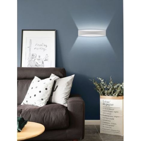 TrAdE Shop Traesio - Applique Lampada Da Parete Luce Led Moderna 12 Watt Luce 4000k 6500k 3000k E59-b - -Bianco Freddo - (1/2)