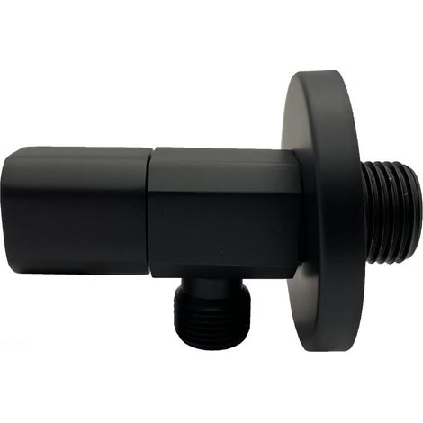 Robinet d'arrêt, robinet carré en céramique, robinet d'angle, pour salle de bain, bateau, bar ou restaurant (robinet triangulaire octogonal en cuivre - noir) 7.8cm (1/5)